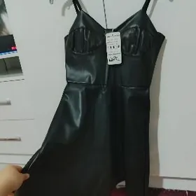 кожаное платье