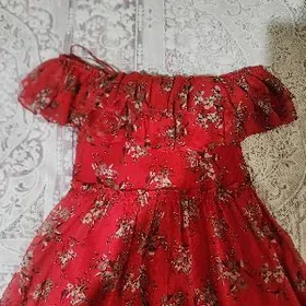 gyzyl šifon koýnek