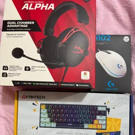 клавиатура, мышь и наушники