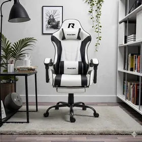 Игровое кресло Oýun kreslo Racer Casper Чернобелое
