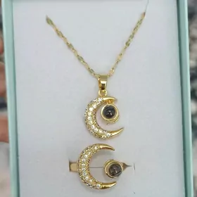 Aý şekilinde spoçka we ýüzük