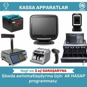 AKHASAP KASSA APARAT BARKOD SKANER CEK PRINTER
