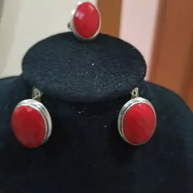 серебро вставка натур карал