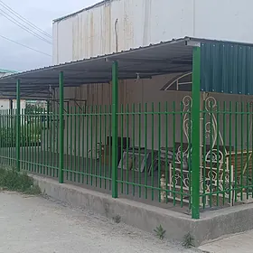 навес и забор