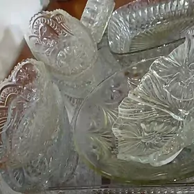 Vintaž hrustal ve jam salatlyklar