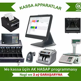 AKHASAP KASSA APARAT BARKOD SKANER CEK PRINTER