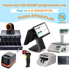 AKHASAP KASSA APARAT BARKOD SKANER CEK PRINTER