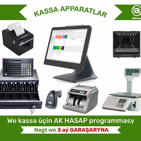 AKHASAP KASSA APARAT BARKOD SKANER CEK PRINTER