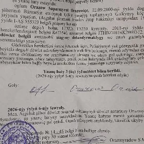 Ynanç haty( даверныс)