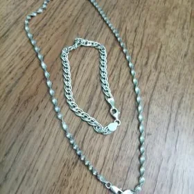 kumuş/серебро цепочка и брасле