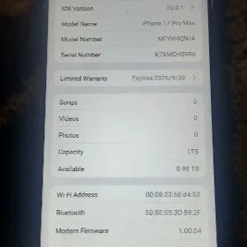 IPhone 17 pro max 2nji sort