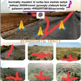 12 sotka boş mellek satlyk