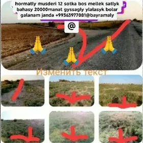 12 sotka boş mellek yer satlyk