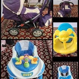 детская коляска и ходунки