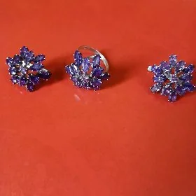 Кольцо с серьгами из серебра