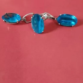 Кольцо с серьгами из серебра