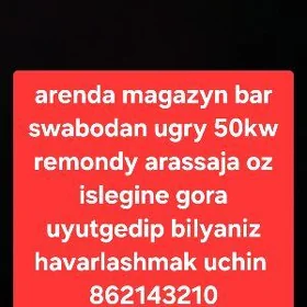 arenda bos yer 50kw swaboda