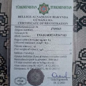 maşynyň tehniki pasporty