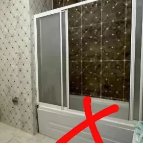 Duş kabin aýna+gapy satlyk