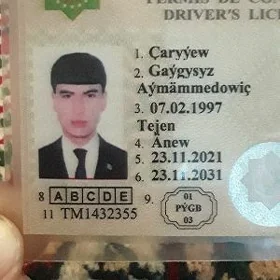 Prawa .Sürüjilik şahadatnamasy