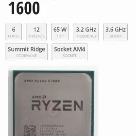 Ryzen 5 1600/Ram 16Gb /R7 350